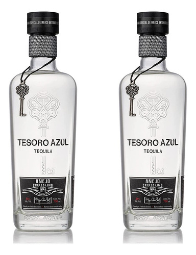 Pack De 2 Tequila Tesoro Azul Cristalino 750 Ml