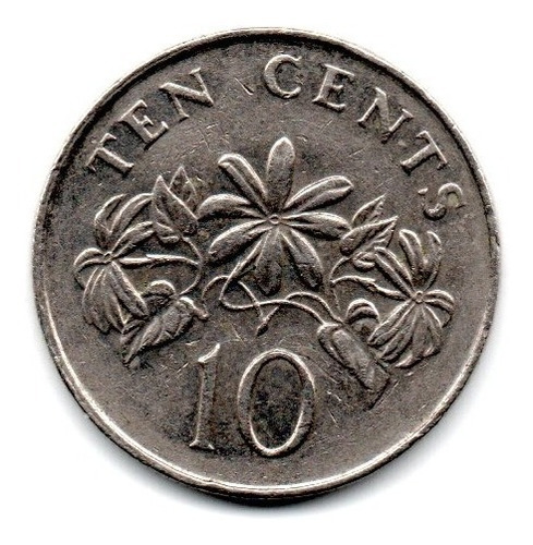 Singapur Moneda 10 Cent Año 1986 Km#51 Asia