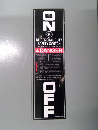 General Electric Tgn3323r 3 Pole 100a 240v Nema 3r Disco Bby