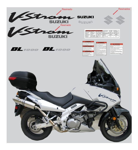 Kit Adesivos Suzuki Vstrom Dl1000 Prata Ca-12878