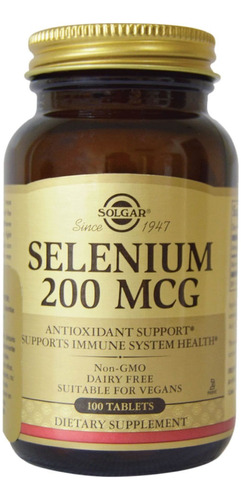 Selenium 200 Mcg Solgar X 100 Tabletas