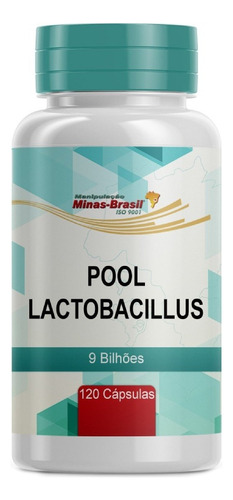 Suplemento em cápsula Manipulação Minas-Brasil  9 Bilhões Pool Lactobacillus em pote 120 un