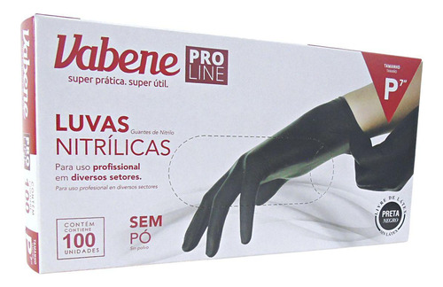 Luvas Nitrílicas Vabene Pro Line Sem Pó Tam:p C/100 Uni