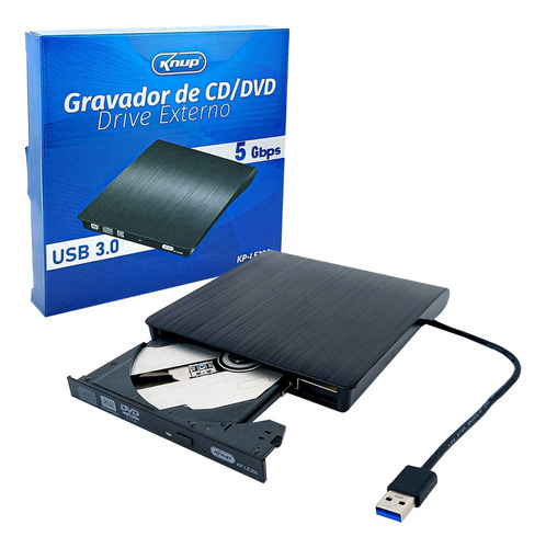 Leitor Gravador Dvd Cd Externo Usb 3.0 Portátil Pc Notebook