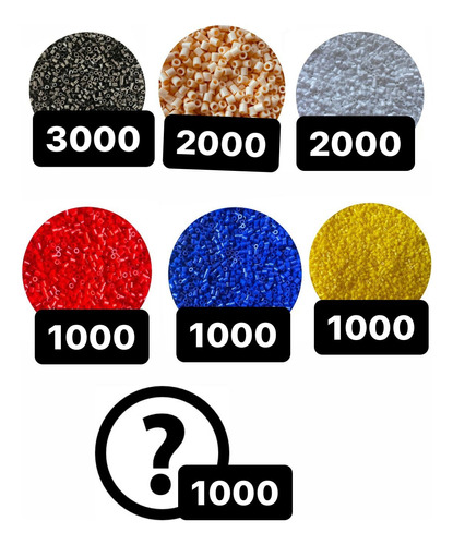 11000 Cuentas Hama Midi 5mm  Beads Colores Basicos 