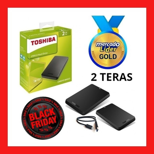 Imagen 1 de 8 de Disco Externo Toshiba/seagate 2tb, Usb 3.2, 2.5 ,windows/mac