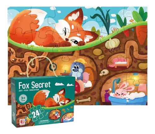 Rompe Cabezas Infantil Fox Secret Puzzle Animales Animado