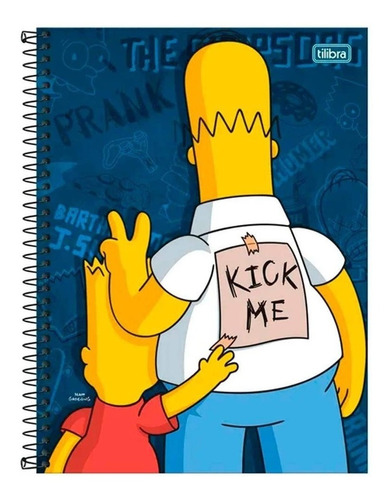 Caderno Espiral Os Simpsons Homer Kick Me 96 Folhas Tilibra