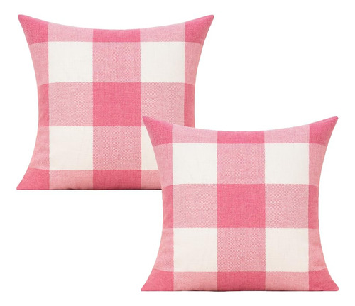 Fundas De Almohada Decorativas De Búfalo Rosadas De Casa De