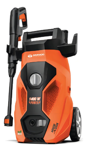 Hidrolavadora Alta Presión Daewoo Accesorios 1400w 1520 Psi Color Negro con Naranja