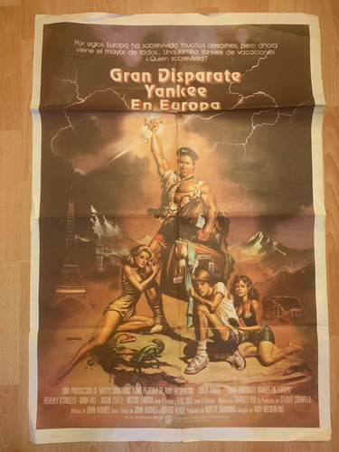 Afiche De Película Gran Disparate Yankee En Europa 80s