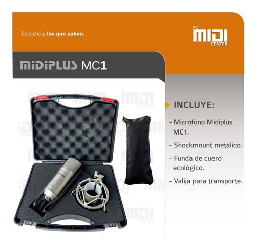 Imagen 5 de 10 de Micrófono Condenser Profesional Midiplus Mc1 Cardioide