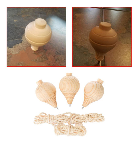 3 Piezas De Trompos Clásicos De Madera, Juguetes