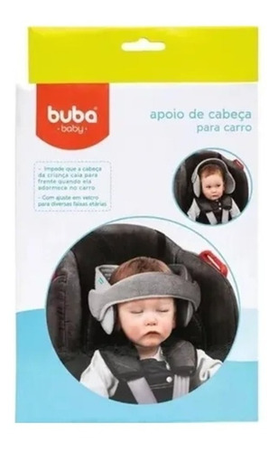 Apoio De Cabeça - Para Assento De Carro Bebê Buba Cinza Grey