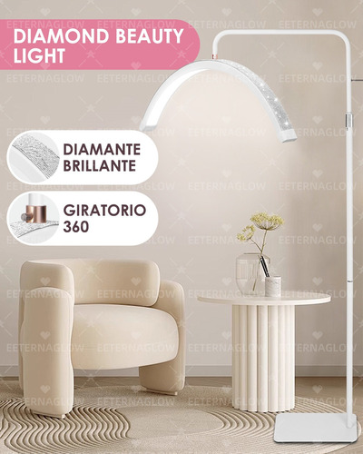 Lámpara De Pie Led Diamond Lámpara De Pestañas De Luz Roja
