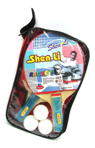 Ping Pong Set En Cartuchera Paletas Pelotas Red Soportes