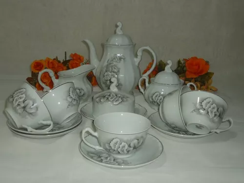 Aparelho de Jantar Chá 20 Peças Porcelana Schmidt - Dec. Garopaba 2404 -  SCHMIDT