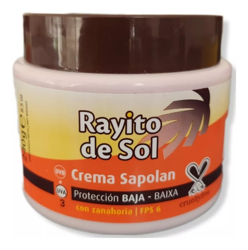 Creme Bronzeador Rayito De Sol Pote 6fps 280g