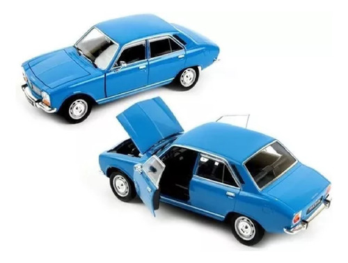 Peugeot 504 (1975) Azul 1:24 Azul Welly Milouhobbies A2462