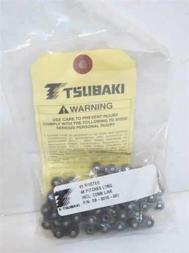 Tsubaki Sb-0010-003, Chain 41 Riveted, 48 Pitches Long - Fyy