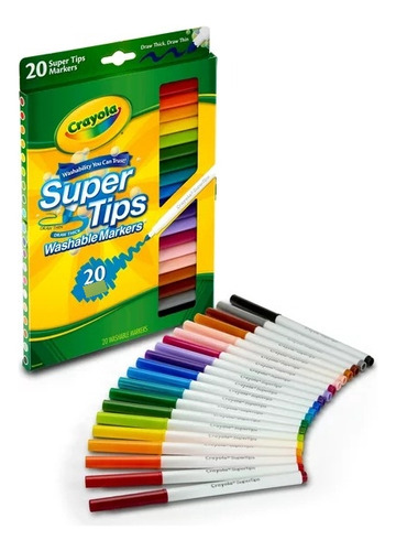 Marcadores Super Tips Con 20 Colores Crayola