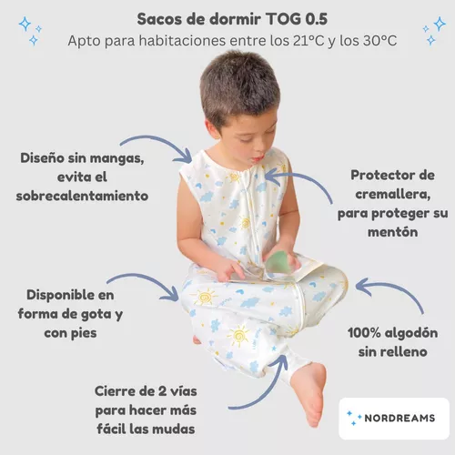 SACO DE DORMIR INFANTIL 100% ALGODON TALLA L (4 A 6 AÑOS)