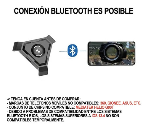 Adaptador Teclado E Mouse Gamer P/ Celular Bluetooth