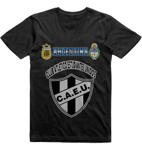 Remera Infantil Negra Estudiantes Unidos Pehuajo