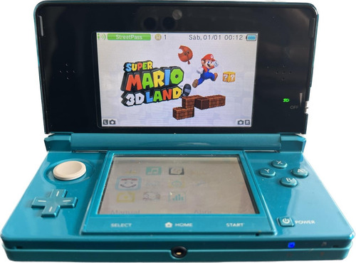 Nintendo 3ds Ctr-001 Color Aqua Blue + Cargador + Memory + 