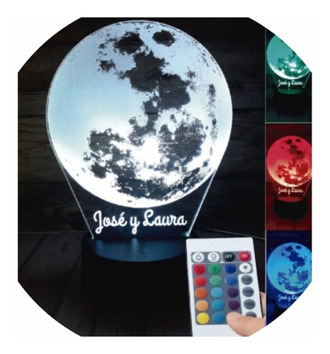 Lámpara Led Personalizada Luna Envío Gratis