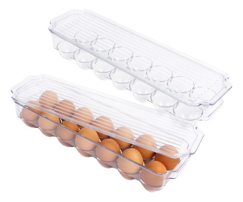 Bandeja De Plastico Para 14 Huevos Con Tapa Refrigerador