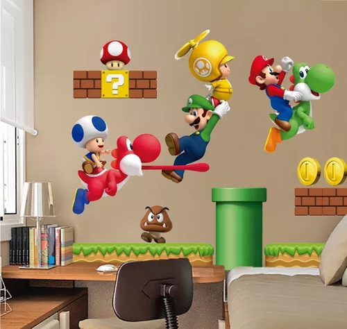 Vinilo Adhesivo Pared Super Mario Bros 97cms Full Color