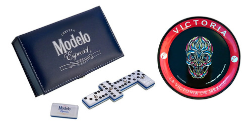 Domino Modelo Especial Estuche Azul + Portavaso Calavera # 6