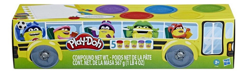 Play-doh Pack 5 Masas Plastilinas Vuelta A Clases F7368