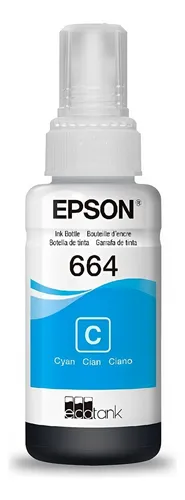 Tinta de impresora Epson T664 L565 L395 L455 L355 L121 cian de 70 ml