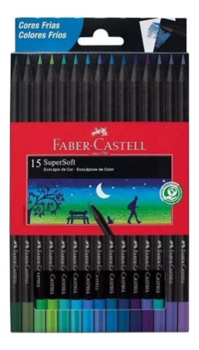 Lápices Faber Castell Eco Súpersoft X 15 Colores Fríos