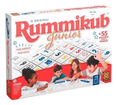 Jogo De Tabuleiro Rummikub Júnior Estratégia Matemática Grow