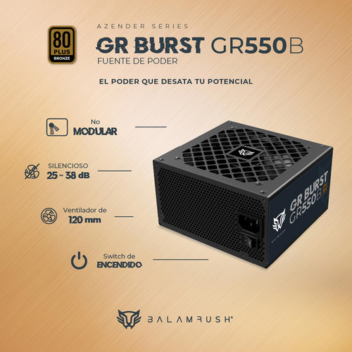 Fuente De Poder Balam Rush Gr Burst Atx 550w 80plus Bronze