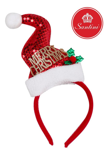 Vincha Con Gorro Navidad Rojo
