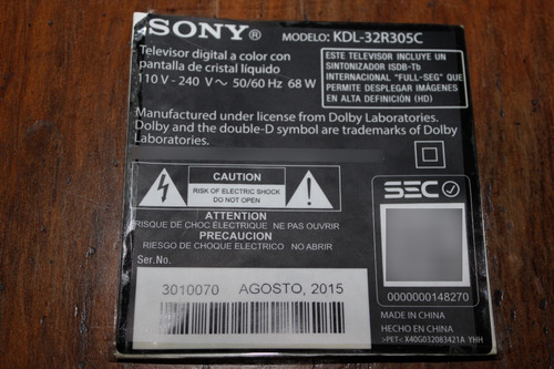 Tarjetas Repuesto Televisión Sony Bravia Kdl-32r305c