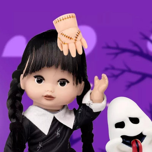 Muñeca con forma de vaca de la familia Addams con manita, 31 cm