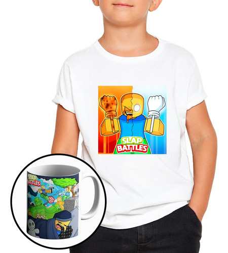 Remera Roblox Slap Battle Nobb Man +{ Taza