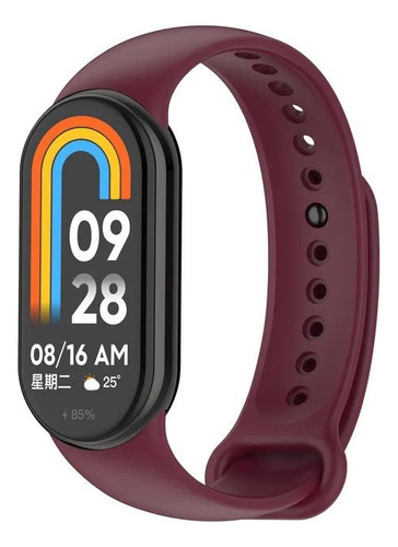 Malla Para Mi Smart Band 8 9 Xiaomi 1.62 Enganche Acero Bordó 0 Cm