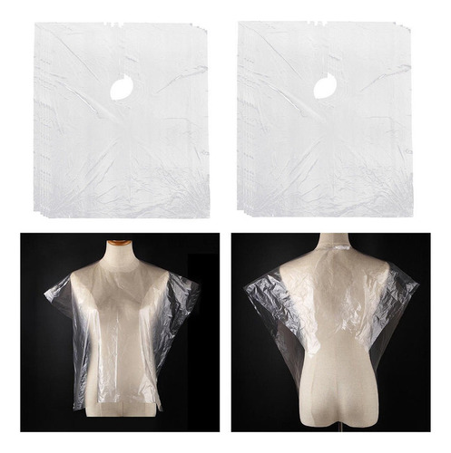 250pcs Capas De Corte De Pelo Desechables Transparentes .