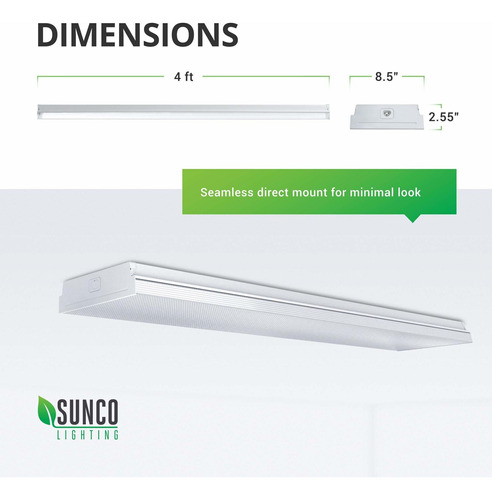 Sunco Lighting Luz Led Envolvente Diurna Pie Lm Lente Do