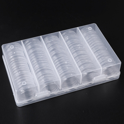 Estuche Para Cápsulas De Monedas De 100 Piezas De 25 Mm Con