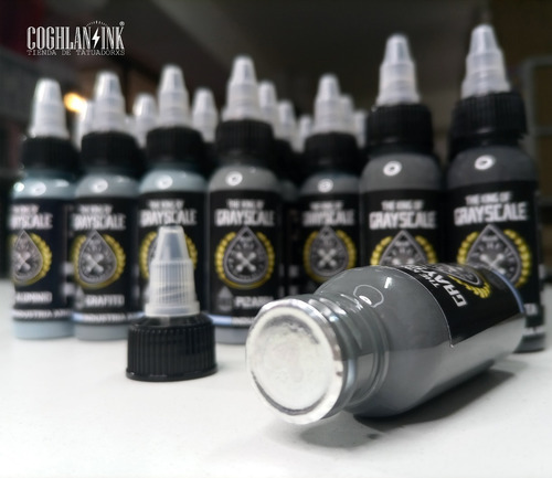 Imagen 2 de 10 de Tinta Tattoo Extreme Set King Of Gray Scale X 7oz Tatuar