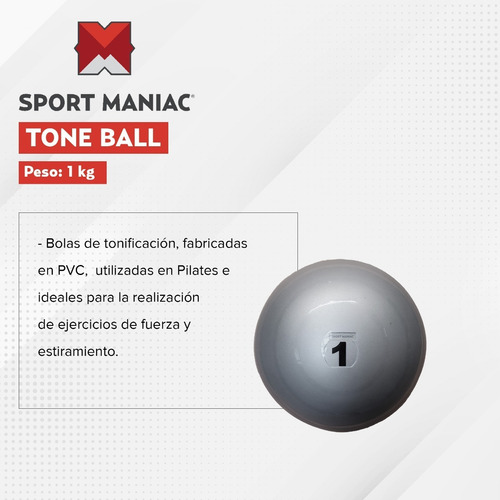 Imagen 3 de 4 de Pelota Con Peso Tone Ball 1 Kg Sport Maniac