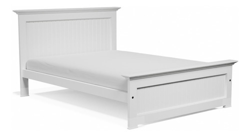 Cama De 2 Plazas Linea Americana Matrimonial Laqueda Blanca