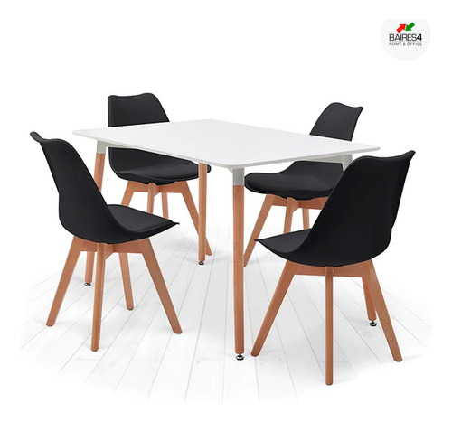 Imagen 4 de 6 de Juego De Comedor Mesa Eames 120x80 + 4 Sillas Tulip